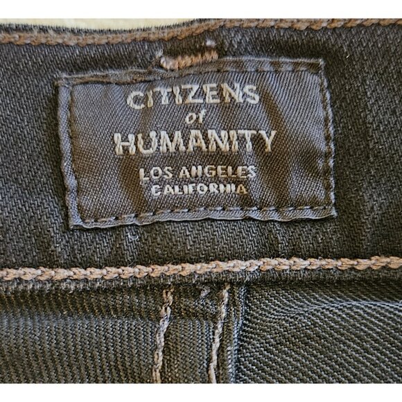 Citizens of Humanity Rocket High rise Skinny black Jeans Size 29 Distressed USA - Picture 6 of 14